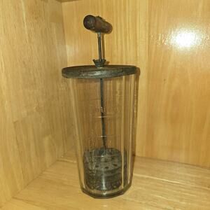 VINTAGE TODDY MIXER EGG BEATER DRINK MIXER CREAM WHIPPER MAYO MIXER GREEN WOOD